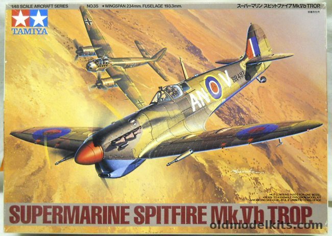 Tamiya 1/48 Supermarine Spitfire Mk.Vb Trop With MDC CV026 Seafire III Conversion / Teknics TK4829 Superset (Resin and PE) / Airwaves SC48068 Resin VB Conversion Parts / Fast Frames 41002 Mask Set, 61035-1800 plastic model kit